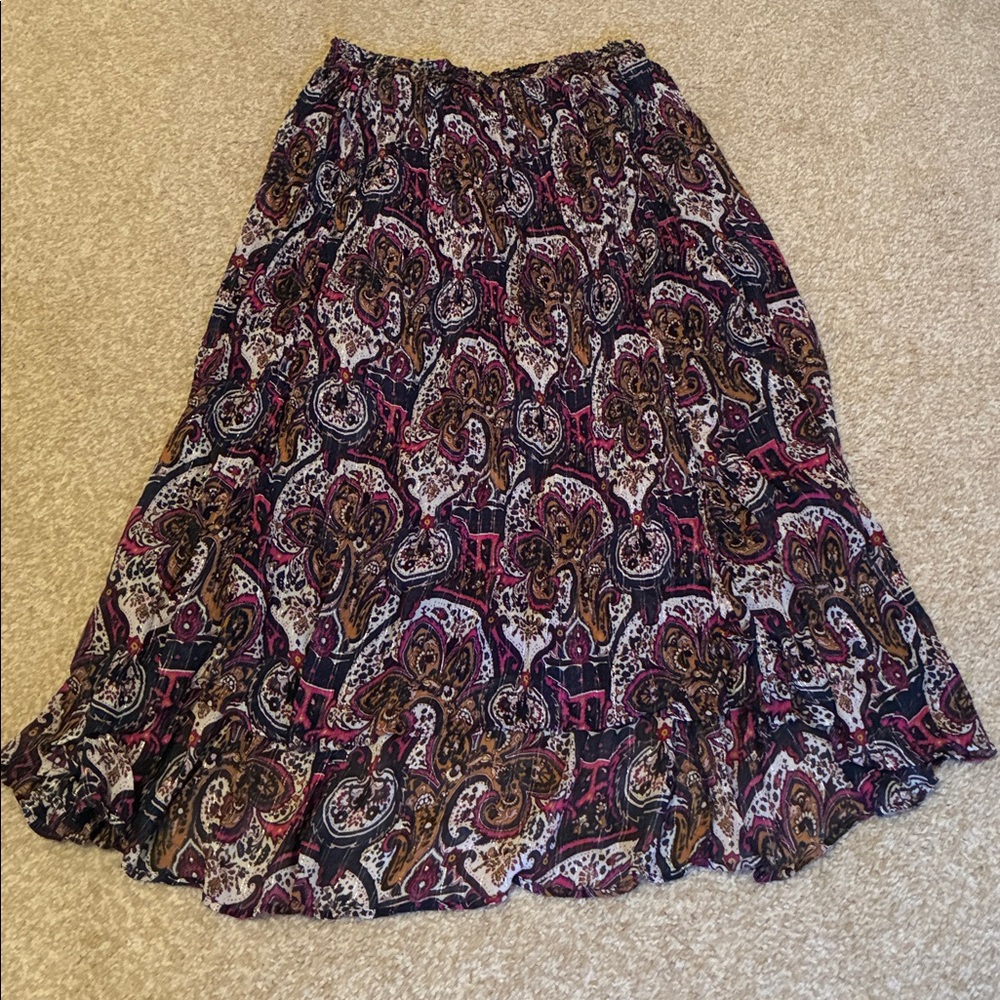 Anthropologie Maxi Skirt Paisley Wrap w/Elastic Scrunched Waist Size M